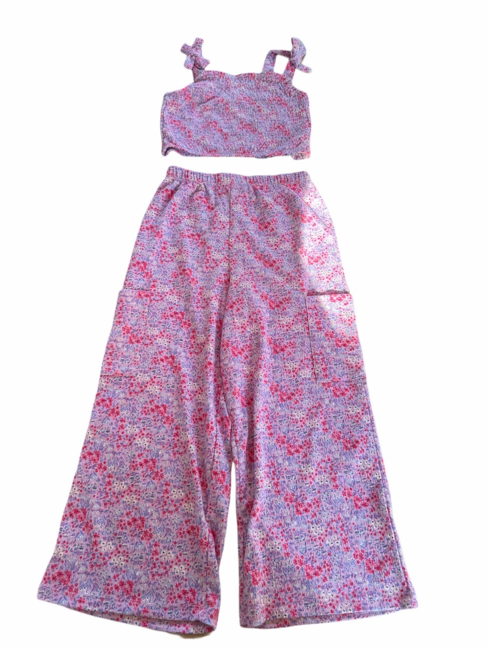 Girls' Paisley Lane Sz 7 Pink Floral Two-Piece Set